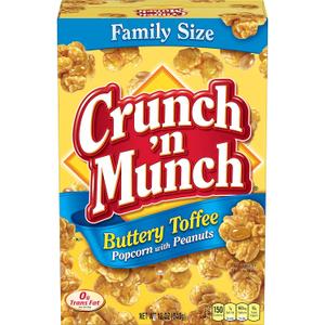 CRUNCH 'N MUNCH Buttery Toffee Popcorn with Peanuts, 12 oz. (Pack of 6), Best If Used By NOV 28/2025 