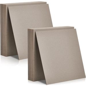 Lewtemi 50 Pcs Book Board, Binders Board Chipboard Designer Bookboard Kraft Heavy Duty Chipboard Sheets Bookbinding Supplies for Book Binding Cover (Gray,12 x 12 Inch, 50 PT)