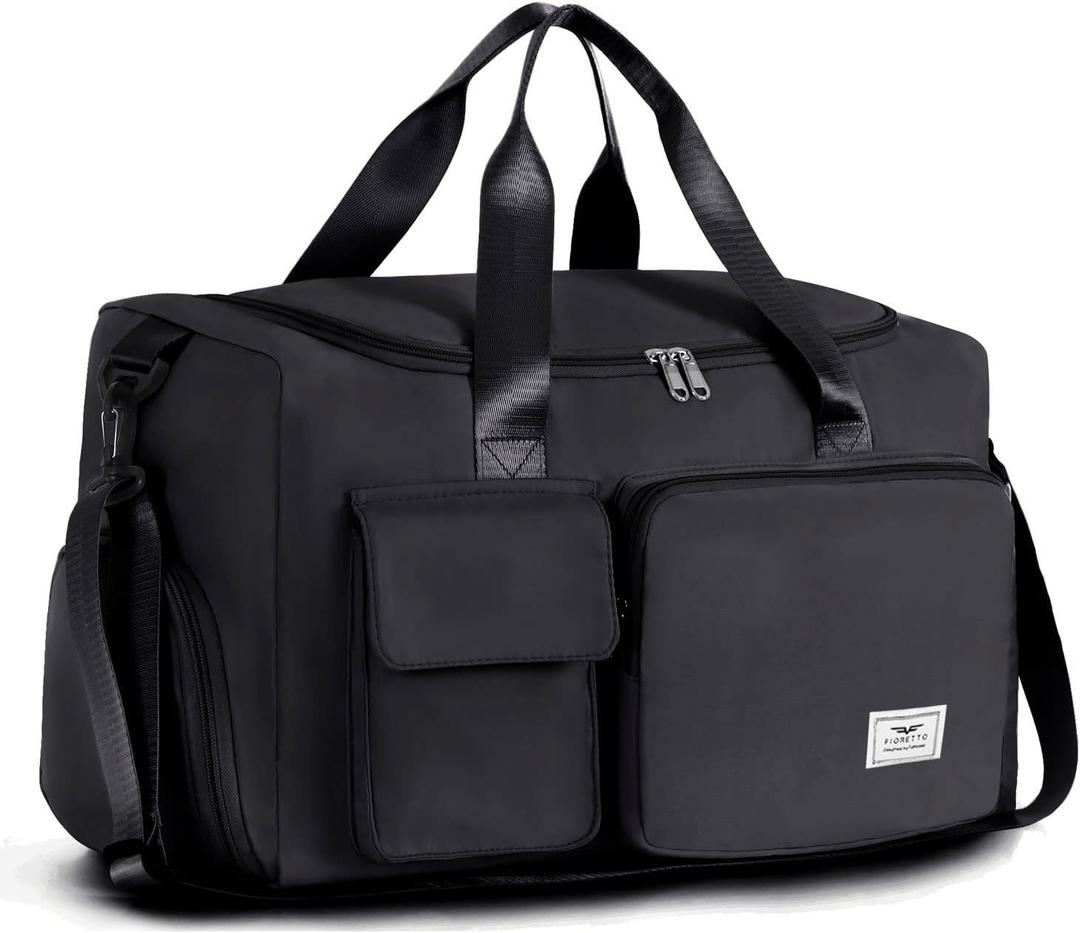 FIORETTO Women's Gym Duffle Bag with Shoes Compartment, 30L Capacity, Ideal for Travel, Gym, Sports, Duffel, Weekender