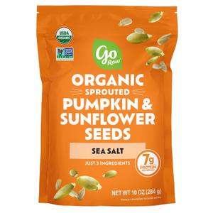 Go Raw Organic Sprouted Pumpkin & Sunflower Seeds, 10 oz, Sea Salted, Keto, Kosher, Superfood (EXP 07/08/26)