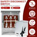 100-Amp, 3 Pole 120V/240V General Safety Switch, Non-Fused AC Disconnect Switch Box, Outdoor&Indoor, NEMA-3R Enclosure, Anti Corrosion and Rust Prevention with Ground Kit (100A)