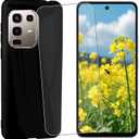 Cover for Infinix Note 50 4G Case,Anti Fingerprint TPU Soft Shellfor Infinix Note 50 4G Tempered Glass Screen Protector [1 Pack] Black