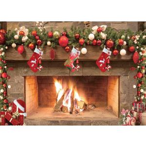 Dudaacvt 10x8ft Christmas Photography Backdrops Christmas Fireplace Theme Backdrop Xmas Party Banner Child Xmas Family Party Background