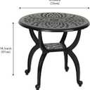 YKSY&YKSY Jardin DE Centennial Cast Aluminum Side/End Table, Anti-Rust Coffee Bistro Table for Outdoor, Patio, Indoor, Garden, Porch, Balcony (Round Black) 1