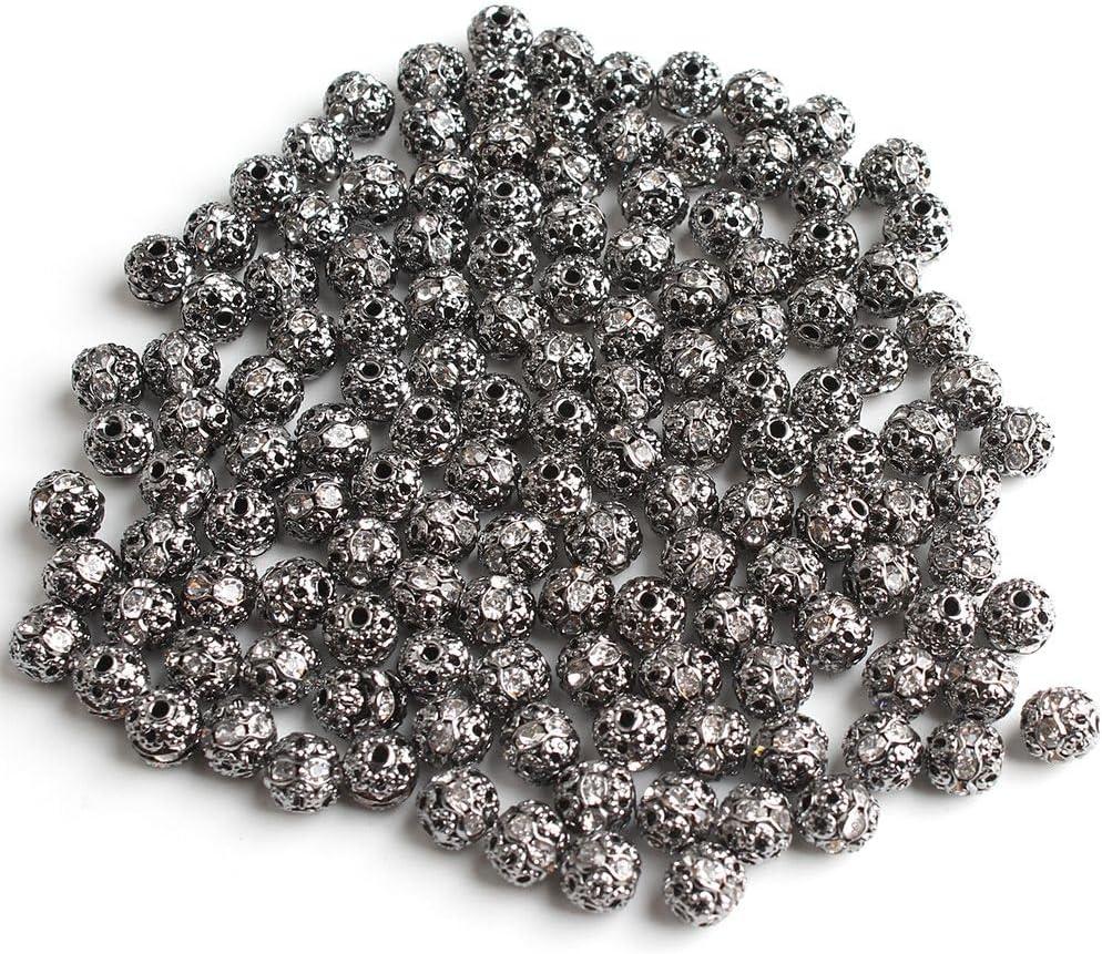 50Pcs/Lot 4 6 8 10Mm Gold Color Rhinestone Rondelles Crystal Bead Loose Spacer Beads For Diy Jewelry Making Accessories Supplies - (Color: Style 5 / Size: 8Mm)