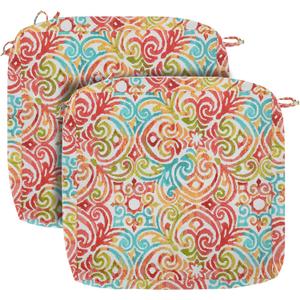 FUNHOME Patio Cushion Covers 22 x 20 x 4 Inch, No Insert! 2 Pack Water Repellent Outdoor Chair Seat Cushion Slip Covers with Zipper and Tie, Replacement Cover Only(Corinthian Dapple)