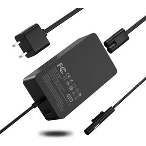 65W Surface Pro Charger Compatible with Microsoft Surface 10,9,8,7+,7,6,5,4,3,X, Windows Surface 6,5,4,3,2,1,Studio, Surface Go 3,2,1, Book 3,2,1, Support 44W 36W Laptop 10FT Power Cord
