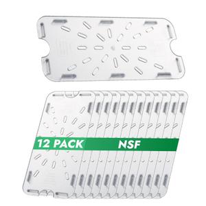 CURTA 12 Pack Plastic Drain Shelf for 1/3 Size Food Pan, Clear, for Kitchen Hotel Restaurant, NSF Listed