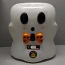 Mr. Halloween 18 in Ghost Candy Bowl with LED Lights, Blow Mold Trick or Treat Holder, Vintage Inspired Light Up Candy Dish