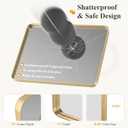 Sweetcrispy Bathroom Wall Mirror, 30x22 Inch Wall Mount Mirror for Over Sink, Modern Rounded Rectangle Vanity Mirrors with Matte Metal Framed, for Home Decor, Living Room, Bedroom, Gold