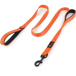 Plutus Pet Dog Leash 6ft Long,Traffic Padded Two Handle,Heavy Duty,Reflective Double Handles Lead for Control Safety Training,Leashes for Large Dogs or Medium Dogs,Dual Handles Leads(Orange)