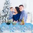 Winter Wonderland Tablecloth Blue Snowflake Winter Party Decorations Winter Wonderland Christmas Lights Snow Disposable Plastic Table Cover for Winter Wonderland Baby Shower Birthday Party Supplies