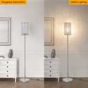 Crystal Floor Lamp, Modern Standing Lamp with Elegant Shade, LED Floor Lamp with On/Off Foot Switch, Silver Finish, Tall Pole Lamp Accent Lights for Living Room, Girl Bedroom, Dresser, Office (E26 Base)