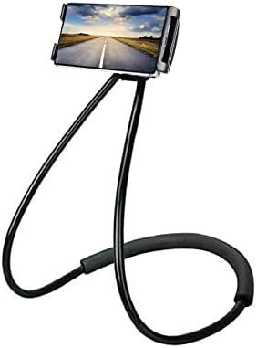 Chapter Seven Universal Smart Mobile Phone Stand,  Hanging on Neck Cell Phone Mount Holder, Flexible Lazy Bracket DIY Free Rotating for Multiple Functions, Black