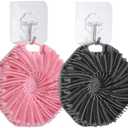 2Pcs Silicone Body Scrubber,Exfoliating Body Scrubbers for use in Shower,Silicone Body Brush for Showering and Anti-Slippery Handles for All Skin Types,Eco Friendly Shower Scrubber for Body (Pink)