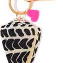 Butterfly Acrylic Bag Charm & Keychain with Pink Heart, Gold Lobster Clasp, Detachable Purse Clip for Handbags Keys, 5.7 Inch