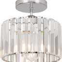 Crystal Ceiling Light Semi Flush Mount Ceiling Light Crystal Chandelier Hallway Light fixtures Silver Close to Ceiling Lamp for Entryway Bedroom Bathroom Living Room Kitchen Dining Room