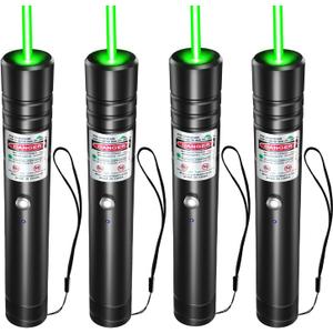 [4 Packs] Professional Rechargeable Green Light Flashlight Long Distance Range for TV/LED/LCD Screens Tactical Flashlights Presentation Office/Outdoors/Astronomic/Construction [001]