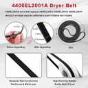 Upgraded 4581EL2002L Dryer Repair Kit for LG Kenmore,Low Noise Dryer Roller | wearproof rubber rollers, thick belt & steel pulley, replaces multiple OEM parts, fixes squeak/spin faults, easy install