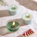 Mint Breeze Scented Tea Lights Candles  Bright Green  6 Hour Burn  100% Palm Wax  Scented Tealight Candles for Mornings Office Refresh, Outdoor Use  48 Pack Scent Votive Candle