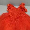 Weileenice Flower Girl Lace Dress Pageant Kids Wedding Christmas Holiday Party Dresses (4-5T, Bright Red)