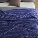 Super Soft Flannel Throw Blanket 50x60 Inches, Premium Checkered Jacquaed Silky Fleece Lightweight Bed Blanket All Season Use, Navy Blue Strip, 50"x60"