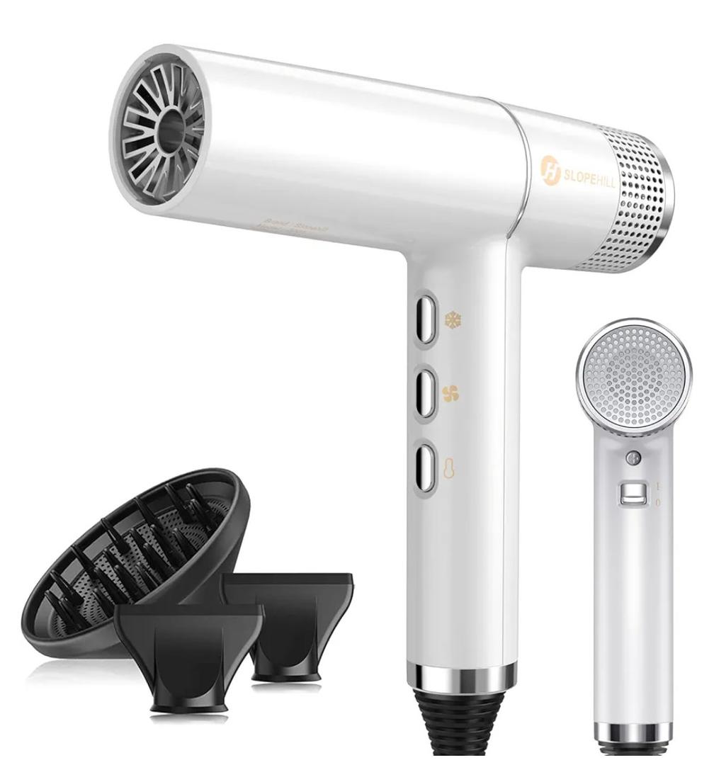 Slopehill Hair Dryer with Unique Brushless Motor | Intelligent Fault Diagnosis | Innovative Microfilter | Oxy Active Technology | Led Display (White)