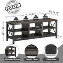 FATORRI Shoe Bench Entryway with Storage, Industrial Wood and Metal Hallway Benches with Adjustable Shelves, Rustic Entry Way Bench for Living Room (47.24 Inch Long, Walnut Brown), 47.24"W x 14.17"D x 18.11"H