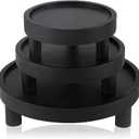 3PCS Wooden Display Risers for Display,Wood Riser Display Pedestal Stand for Home Dcor (Modern Black,8,6,5'')