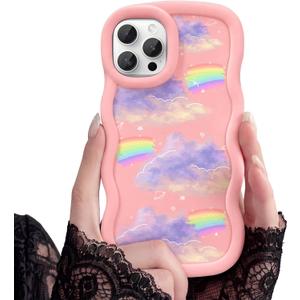 for iPhone 11 Pro Phone Case, Curly Wavy Frame with Cute Pattern