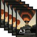 A3 Picture Frame 5 Pack, Classic Black 11.7x16.5 Poster Frame for Horizontal or Vertical Wall Mounting