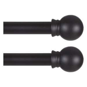 Thestoa Black Curtain Rods 2 pack for Windows 30-62 inch Adjusts Length by Splicing, 5/8" Diameter Matte Black Small Curtain Rods for Bedroom, Living Room, Kitchen, Outdoor, Farmhouse