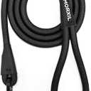 Rope Dog Leash, 4 ft Heavy Duty Dog Leash with Aviation Aluminum Auto Locking Carabiner, Strong Nylon Pet Lead for Small, Medium, Large Dogs (Black, 4FT)