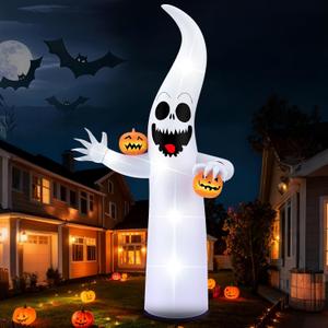 10 FT Inflatable Halloween Decorations - Halloween Inflatables Ghost with Build-in LEDs, Large Halloween Blow Up Yard Decorations for Garden Lawn Indoor Party Decor