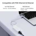 Gigabit PoE to USB C Converter for Smart Phone/Tablet, USB-C to Ethernet Adapter with 10W Charging, Power & Data 2-in-1 RJ45 Port to Type-C Adapter, 10/100/1000Mbps High Speed Plug & Play, IEEE802.3af