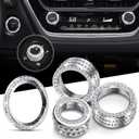 for 2020-2025 2026 Toyota Corolla & 2022-2025 2026 Corolla Cross Accessories, 4pcs Aluminum Alloy Knob Cover Trim Set - Rearview Mirror Switch, AC & Push Start (Bling)