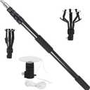 18FT Reach Light Bulb Changer for High Ceilings with Telescopic Extension Pole3-12FT Light Bulb Extension Pole Changer with Baskets and Suction Cup for High Ceilings and Recessed Lights (3-12FT Telescopic type)