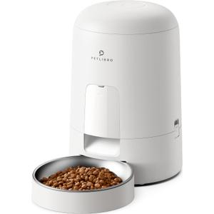 PETLIBRO Automatic Cat Feeder, Battery-Operated Automatic Cat Food Dispenser with 180-Day Life, AIR Cordless Timed Pet Feeder for Cat & Dog, 2L Auto Cat Feeder, White