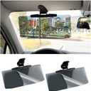 2Pcs Car Visor(Upgraded Version to Block Harmful UV Rays) Adjustable Angle, Anti-Glare 12.6'' x 6'' Safe Driving Car Accessories Sun Visor Extender, Universal for Cars, Trucks, SUVs. (2Pcs)