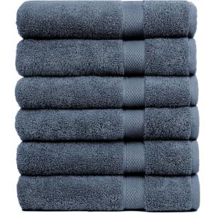 Pleasant Home Bath Towels Set of 6 (24 x 50) 100% Cotton, 515 GSM | Lightweight, Soft & Absorbent Luxury Towels for Bathroom | for Gym, Pool & Spa | 6 Pack, Navy