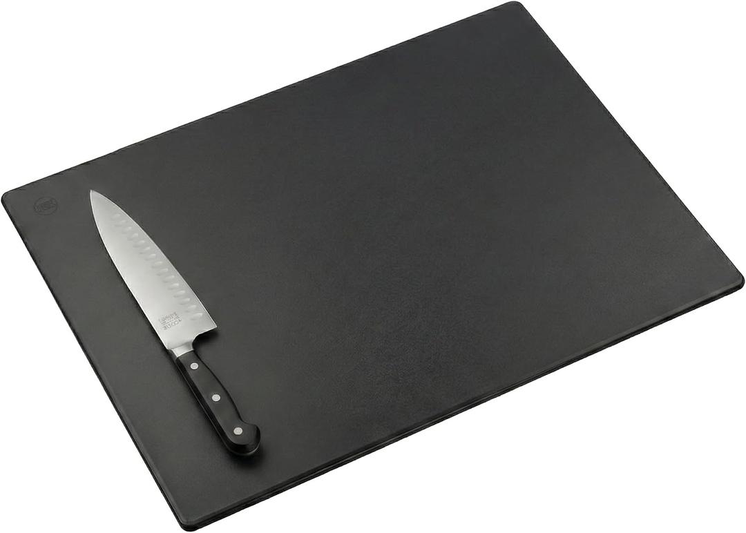Black Plastic Cutting Board - 18 x 12 Inch Large, 1/2" Thick HDPP Poly for Restaurants and Commercial Kitchens, NSF Stamped