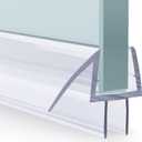 AmazerBath 3 PCS Shower Door Bottom Seal for 1/2 Inch Glass - (15.75 Inches x 3), 3 Section Segmented Shower Installation Kit Frameless Glass Door Seal Strip