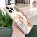 LEECG for iPhone 12 Pro Case, Astronaut Floral Butterfly Print Creative Design Phone Cover Anti Scratch Soft Microfiber Lining Liquid Silicone Case for iPhone 12 Pro-Morandi White