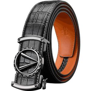 Mens Ratchet Belt Click Slide Black Leather Belt 1.38" Wide (Size 41 (Fits Pants, Size 36-38) Mens Ratchet Belt Click Slide Black Leather Belt 1.38" Wide (Size 41 (Fits Pants, Size 36-38)