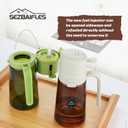 2 in 1 Olive Oil Sprayer for Cooking, Light-Blocking Olive Oil Dispenser Bottle for KitchenSpray and Pour, 16oz/470ml Dark Amber Glass Bottle, Upgraded ABS Black Cap Oil Mister for Air Fryer