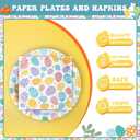 ZVK Easter Paper Plates Napkins Set Disposable 9" Party Dinner Plates, 13" Party Napkins Dinnerware Set Serve 30
