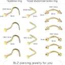 Xpircn Piercing Kits Stainless Steel 20G 18G 16G 14G 12G Lip Nose Tongue Tragus Cartilage Daith Eyebrow Belly Button Rings Clear Retainer Piercing Jewelry