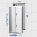 Qeke Stainless Steel Shower Niche 12" X 24", No Tile Needed Wall Niche Double Shelves, Recessed Niche Shower for Bathroom Storage, Brushed Nickel