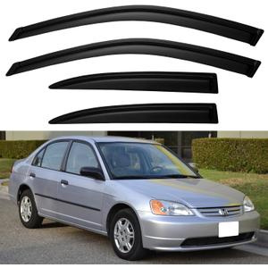 Window Visors Rain Guards for Honda Civic 2001 2002 2003 2004 2005, Out-Channel Window Vent Wind Deflectors Visors Shades for 01-05 Civic 4-Door Sedan