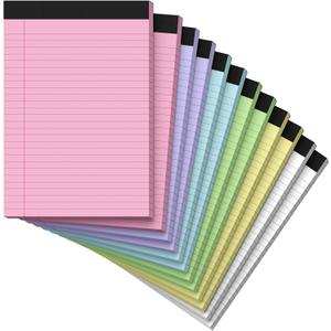 8.5 x 11 Legal Pads, Colored Legal Pads, Wide Ruled, 12 Pack Note Pads 8.5 x 11, Multicolor Perforated Note Pads with Sturdy White Back, Writing Pad,30 Sheets Per Notepad for School, Home, Office
